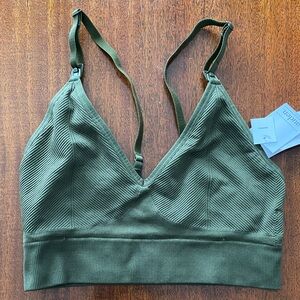 NWT Light Support Nursing Sports Bralette - clip down with removable padding